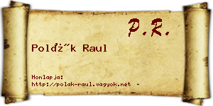 Polák Raul névjegykártya